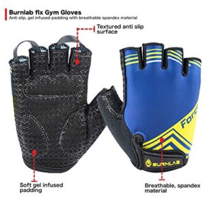 Burnlab Flex Gym Gloves for Men and Women – Ideal for Weightlifting, Cycling, Crossfit, Offers Good Grip and Soft…