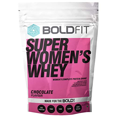 Boldfit Super Women's Whey Protein Powder For Women with Hair Skin and Nails support, No Added Sugar, Ideal for weight loss & slim body, Keto Friendly (500gm Chocolate)