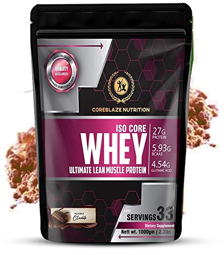 Coreblaze Nutrition® Best Whey Body building Protein powder Isolate 90% for Men & Women (Chocolate, 1 kg (Pack of 1))