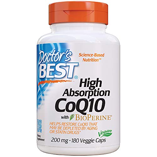 Doctor's Best High Absorption Coq10 with Bioperine Supplement, 200mg, 180 Count