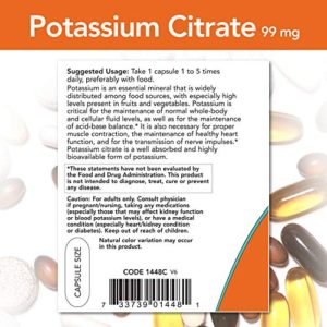 Now Foods, Potassium Citrate Capsules 99mg...
