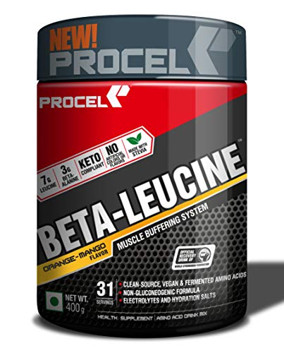 Procel (NEULIFE) BETA-LEUCINE Powder Keto BCAA Supplement with 4X Leucine & Beta Alanine 400g (Orange-Mango)