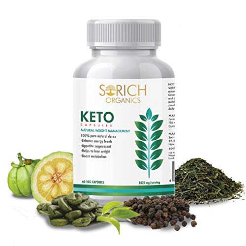 Sorich Organics Keto Capsules with Garcinia Cambogia, Green Tea Extract, Green coffee and Black Pepper Extract - Weight…