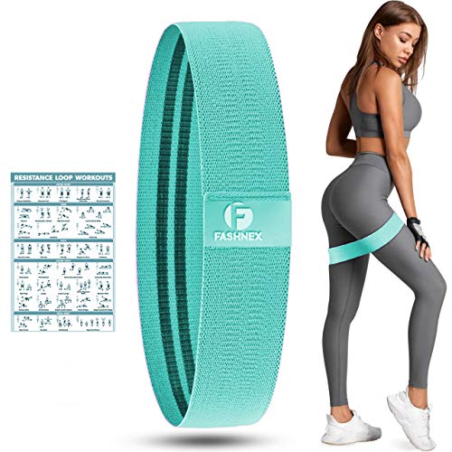 Fashnex Resistance Band for Workout for Men and Women with Exercise Bands Workout Guide, Mini Loop Resistant Band for Toning Booty Hips Glutes Thighs Legs Abs at Home or Outdoors.