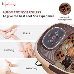 Lifelong LLM279 Foot Spa and Massager with Automatic Rollers, Digital Panel, Bubble Bath & Water Heating Technology for Pedicure, Pain relief & Foot Care (1 Year Warranty)