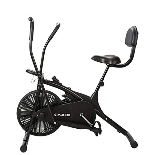 SPARNOD FITNESS SAB-05 Upright Air Bike Exercise Cycle for Home Gym - Dual Action for Full Body Workout - Adjustable Resistance, Height Adjustable seat with Back Rest (DIY Installation)