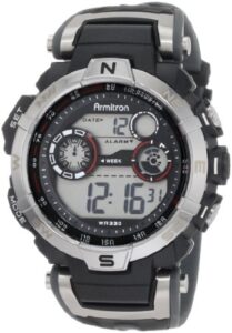 Armitron Sport Men’s 44mm Silvertone Black Chronograph Digital Watch