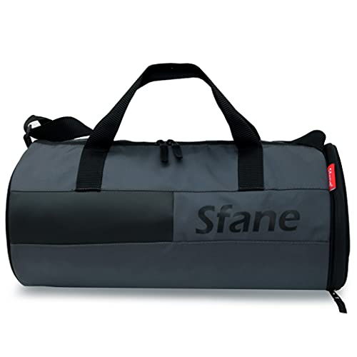 Sfane Polyester 23cms Duffle/Shoulder/Gym Bag for Men & Women with Separate Shoe Compartment (Grey)