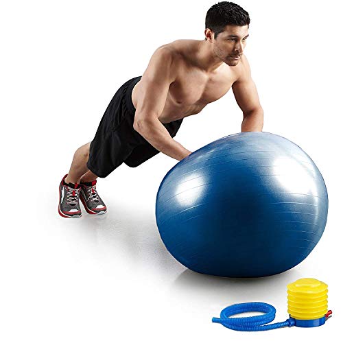 Wolblix Anti-Slip Balance Stability Ball Exercise Gym Ball with Pump (Multicolour) (65 cm) - Standard Size