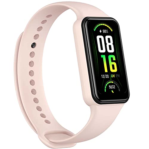 Amazfit Band 7 Activity Fitness Tracker, Always-on AMOLED Display, Alexa Built-in, Up to 18-Day Battery Life, 24H Heart Rate & SpO2 Monitoring, 5 ATM Water Resistant, 120 Sports Modes (Pink)
