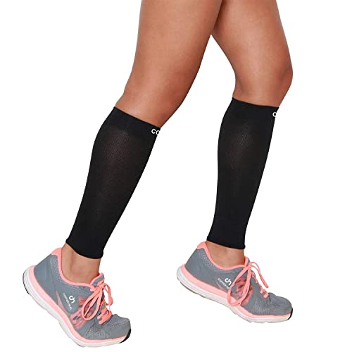 CALF Copper Compression SLEEVES by COPPER HEAL (1 PAIR) For Exercise Sport Recovery - Calf Muscle Strains Shin Splints Leg Socks Men and Women Calfs sleeve Guard for Running mens guards (XL - pair)